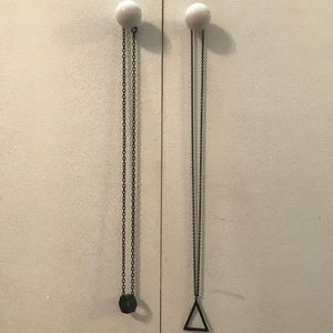 Black Triangle & Black ring necklaces